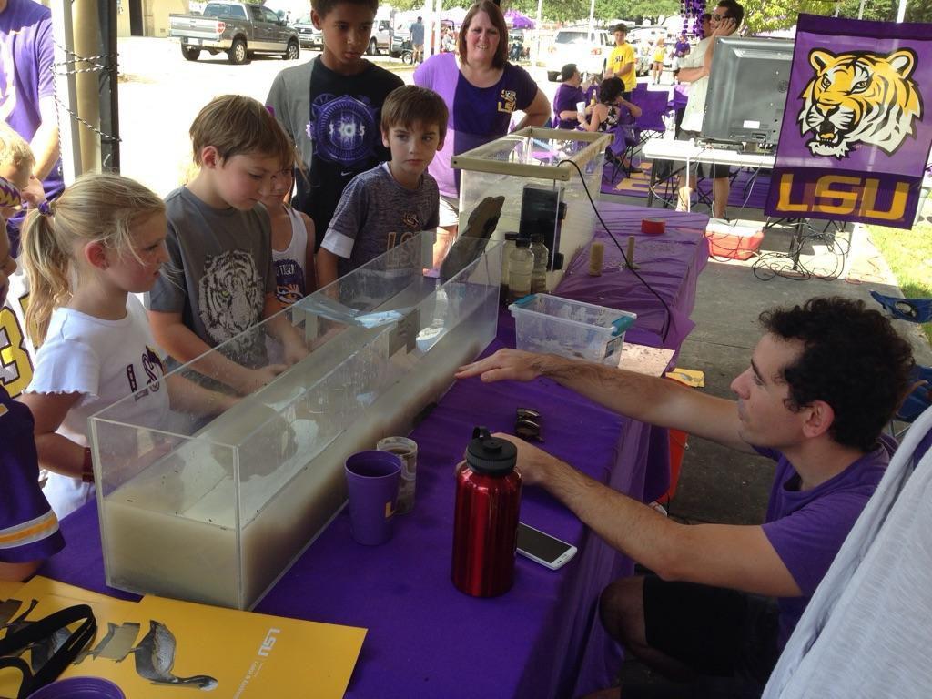 Children attend one of&#160;Giulio Mariotti's tailgates during a gameday during the 2016-2017 football season.&#160;