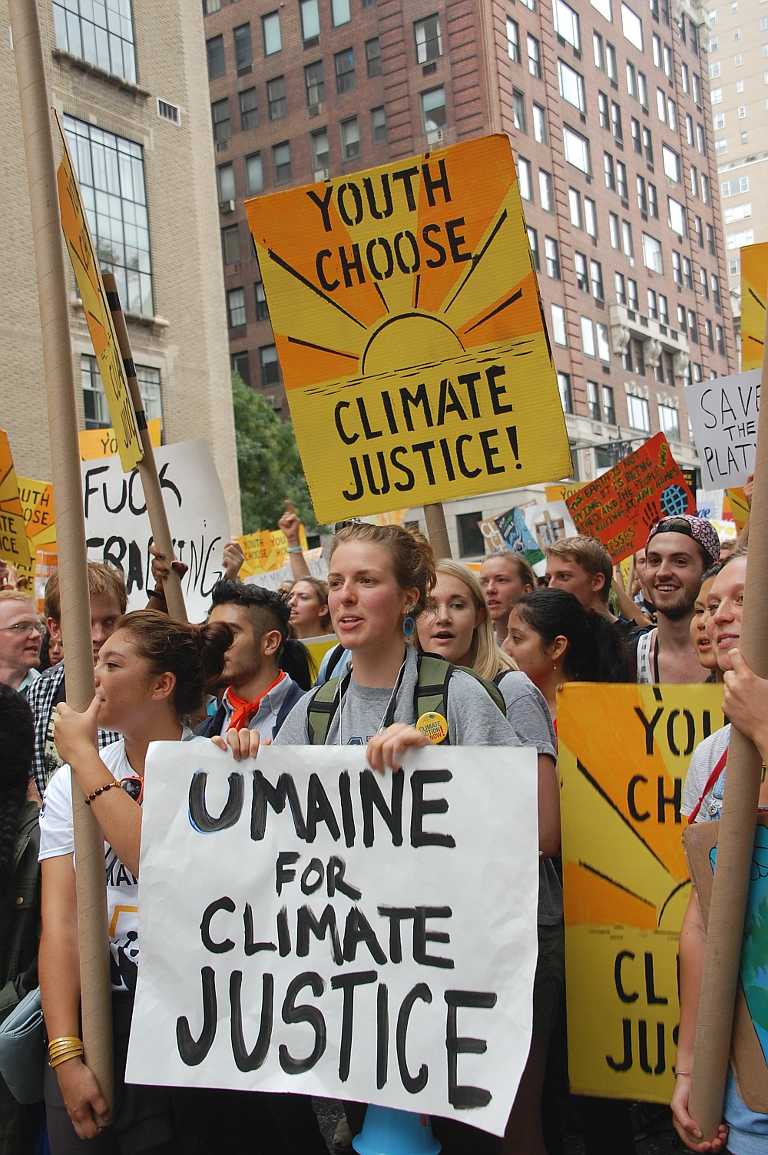 Hundreds of thousands of protesters filled Central Park West in New York on Sunday, Sept. 21, 2014,&#160;demanding "system change not climate change."&#160;