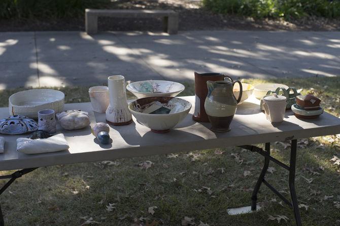 Student pottery sale takes over free speech alley