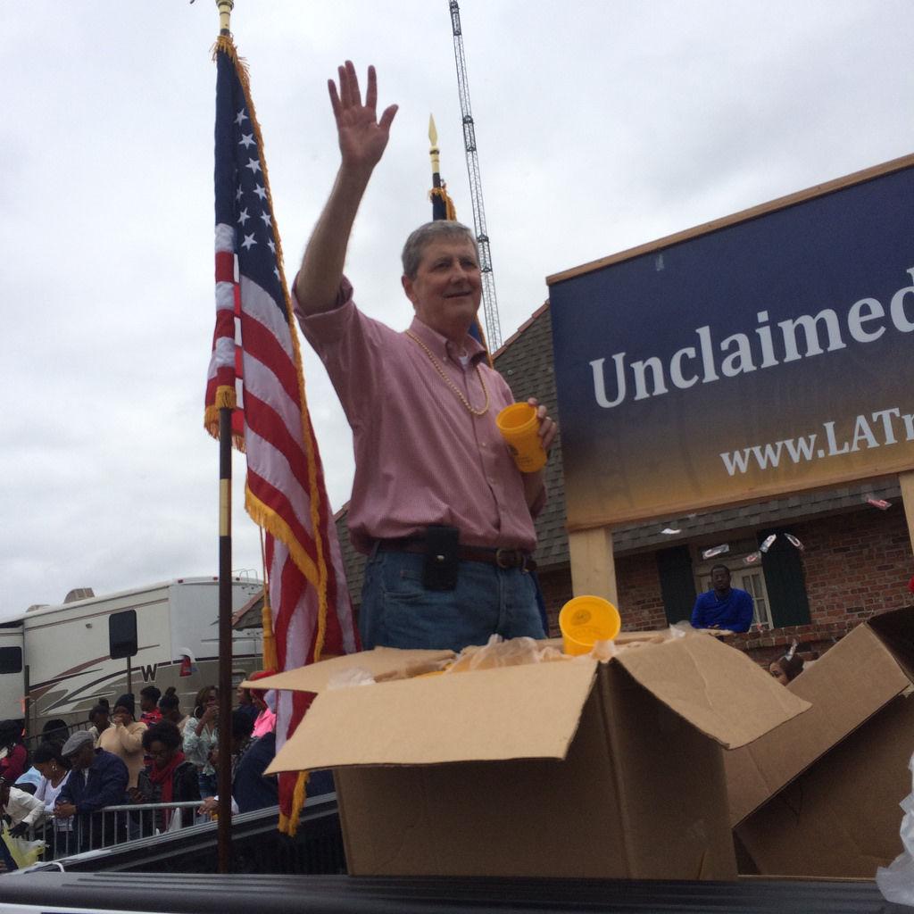 State Treasurer John Kennedy attends Natchitoches' 2014 Christmas Parade.