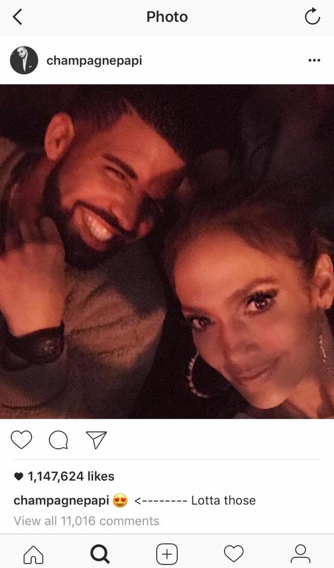 Relationship rumors began to circulate after this photo of Drake and Jennifer Lopez was posted Dec. 11.&#160;