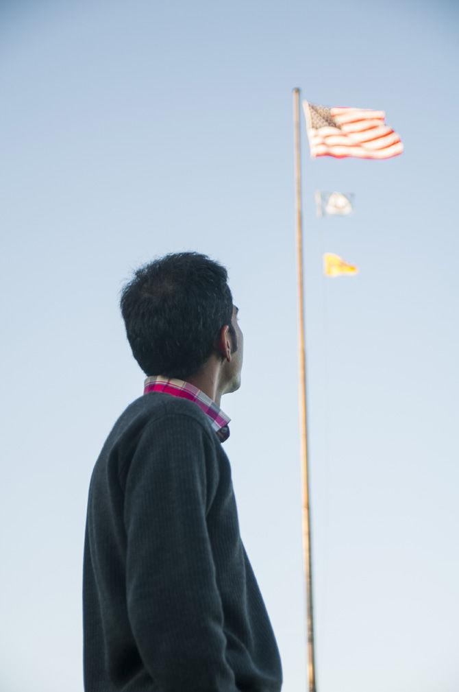 LSU chemistry Ph.D. candidate and international student Saeed Fosshat discusses his fears about President Trump&#8217;s current immigration executive order on Wednesday, Feb. 15, 2017, on campus.