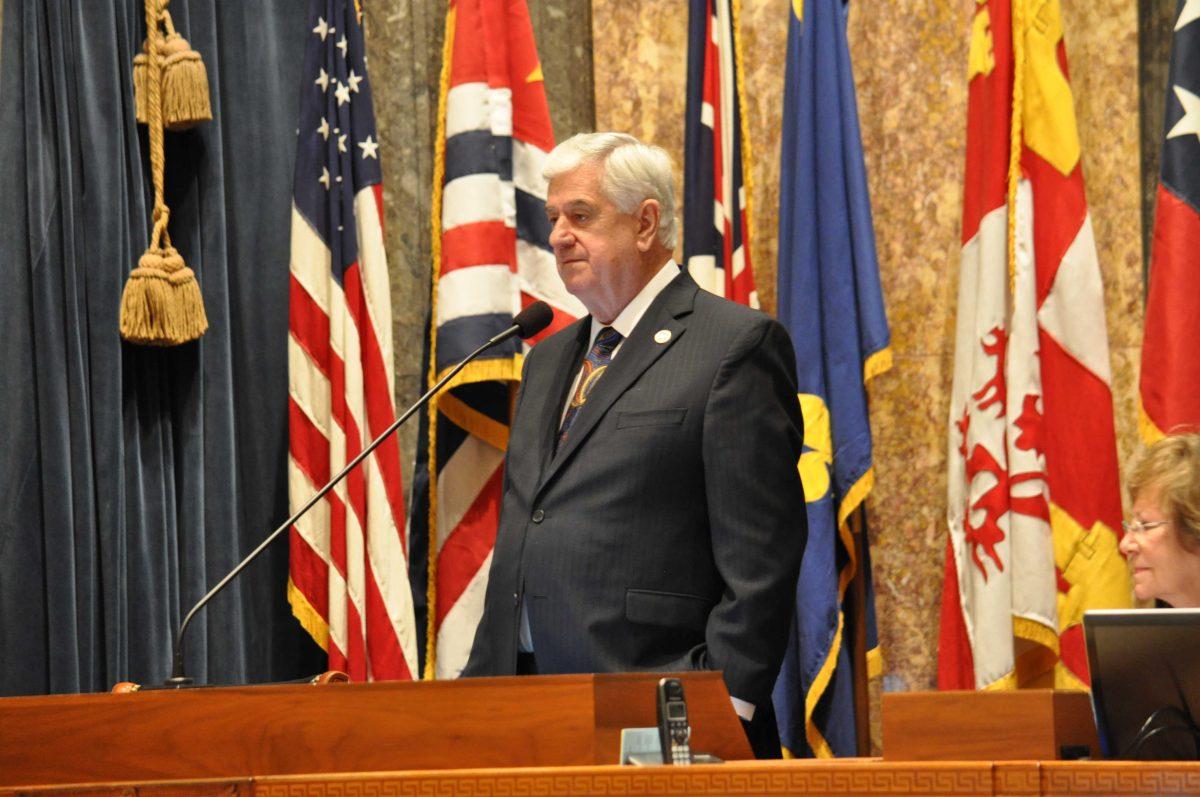 Senate President John A. Alario, R-Westwego, presides over the passage of a resolution inviting newly appointed U.S. Secretary of Education Betsy DeVos to visit Louisiana public schools.