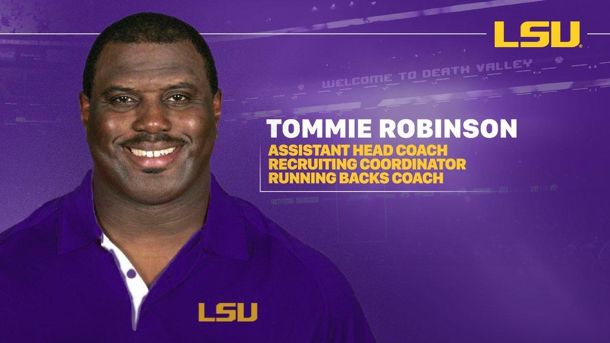 LSU assistant coach and running backs coach Tommie Robinson&#160;