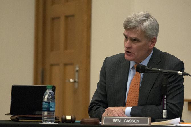 Senator Bill Cassidy speaks out on dyslexia Oct. 13, 2015, during a U.S. Senate committee hearing in the Dalton Woods Auditorium.