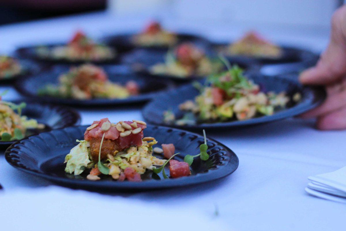 The Overpass Merchant creates a specialty dish of Korean Tuna Tartare for&#160;the&#160;annual Gourmet in the Garden culinary event on Thursday, April 20, 2017, at the AgCenter Botanic Gardens.&#160;