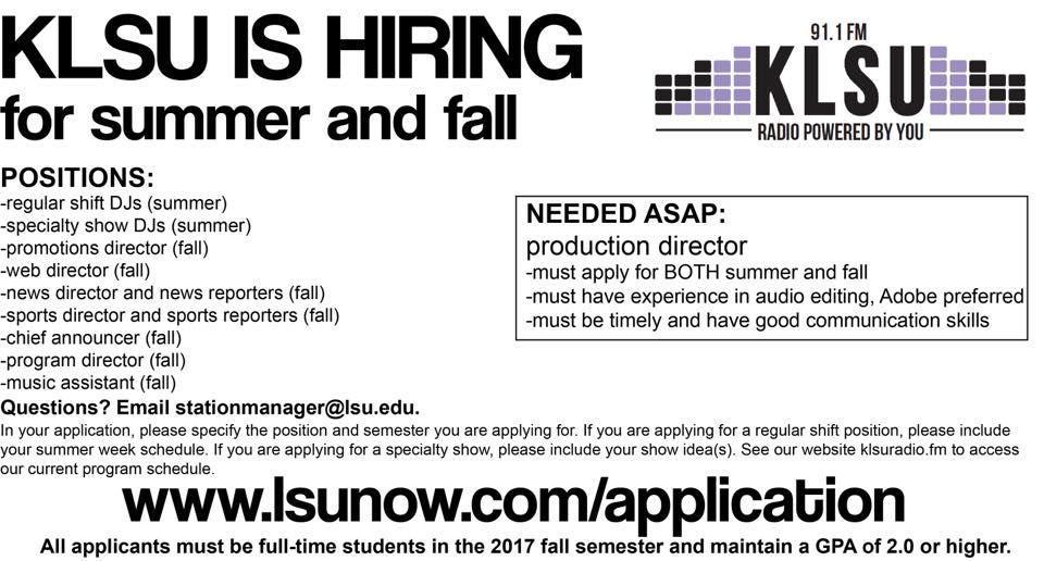 KLSU Is Hiring!