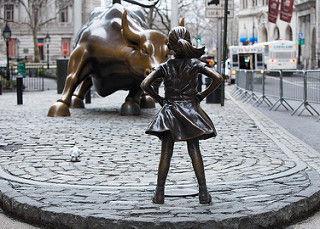 The statue of the "Fearless Girl" was erected on the eve of International Women's Day and remains in place today.