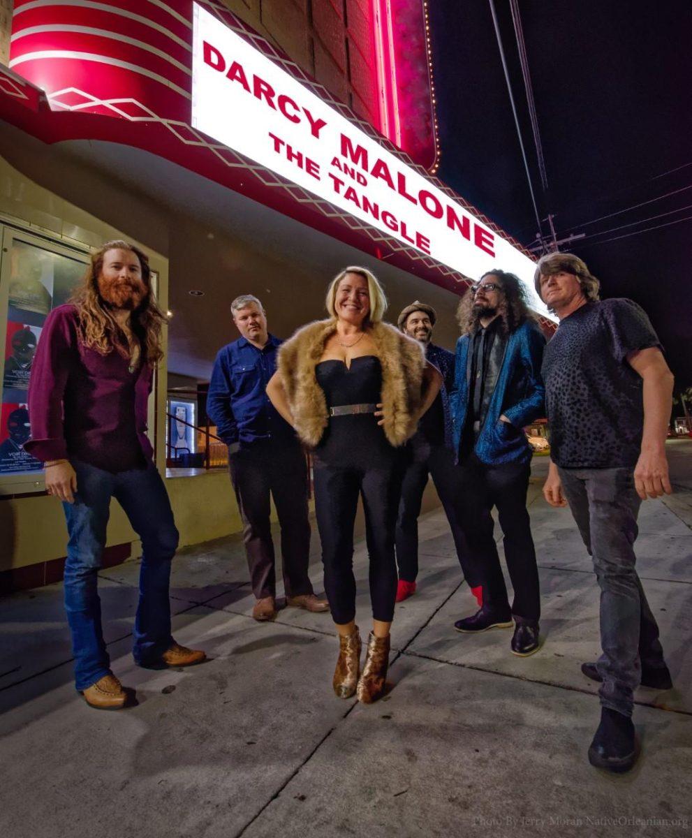 Darcy Malone and the Tangle outside the Carver Theater.&#160;