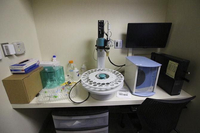 The Sensory Booth&#8217;s mechanical tongue sits in the Animal and Food Sciences Laboratories on Thursday, Aug. 31, 2017.