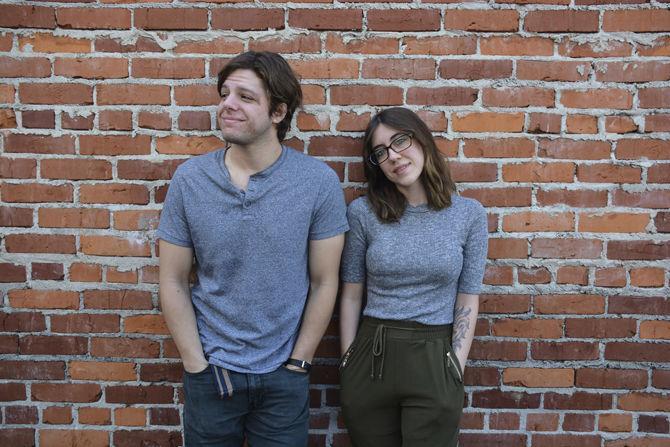 Zero Waste internet bloggers Anne and Blake Fugler stand together on Monday, Sept. 18, 2017, on Laurel Street in downtown Baton Rouge.