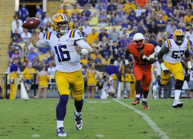 Orgeron says Etling is LSU's starter, wants to get Brennan reps