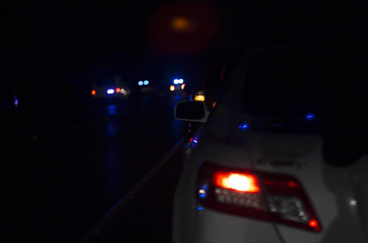 A line of a cars are parked near a wooded area between Ben Hur Road and Gardere Lane on Sept. 29, 2017.