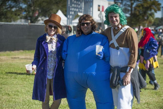 Festival attendees show off their costumes on Saturday, Oct. 28, 2017, at Voodoo Fest.