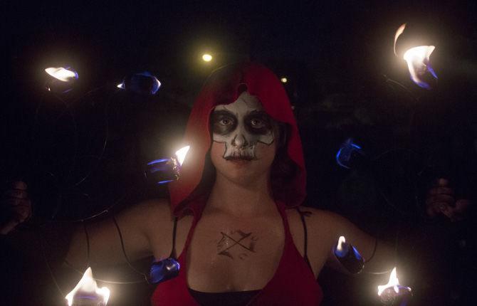 LSU student leads fire dancing troupe at Necropolis 13