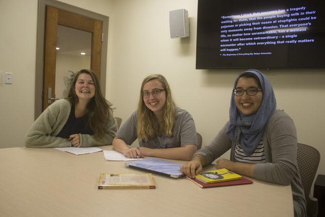 Members of Fusion Club have open discussion at the French House on Oct. 11, 2017.