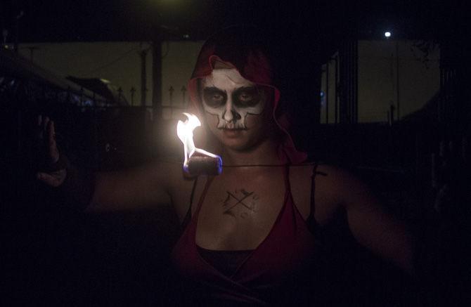 LSU student leads fire dancing troupe at Necropolis 13