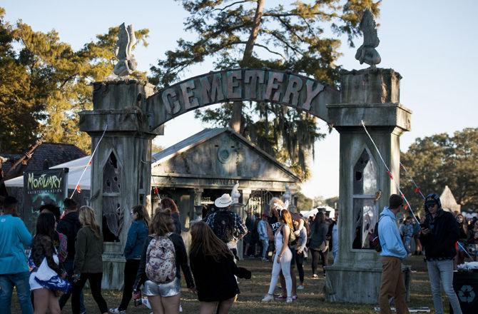 The mortuary area sits on the festival grounds on Sunday, Oct. 29, 2017, at Voodoo Fest.