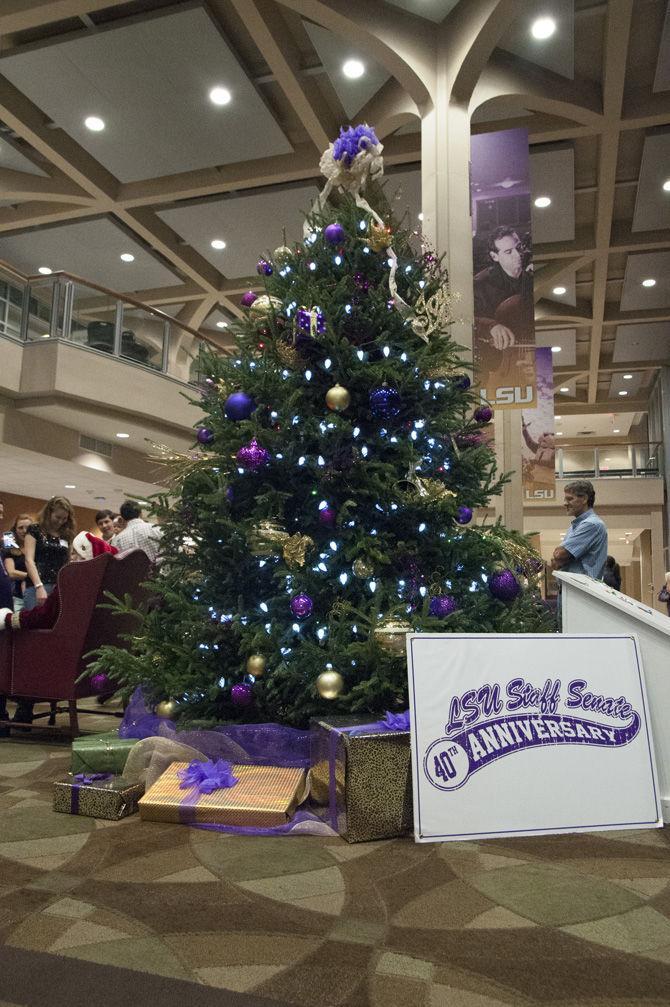 A Christmas tree sits in the Union on Tuesday, Nov. 29, 2016, during the annual Holiday Spectacular seasonal event held on campus.