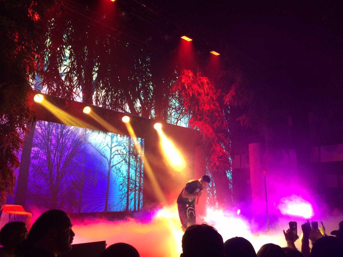 Scott Mescudi, better known by his stage name Kid Cudi, performs at Mardi Gras World in New Orleans on Tuesday, Oct. 17, 2017.