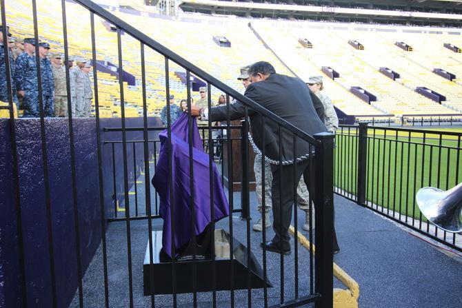 Chair dedicated to prisoners of war, soldiers missing in action unveiled at Tiger Stadium