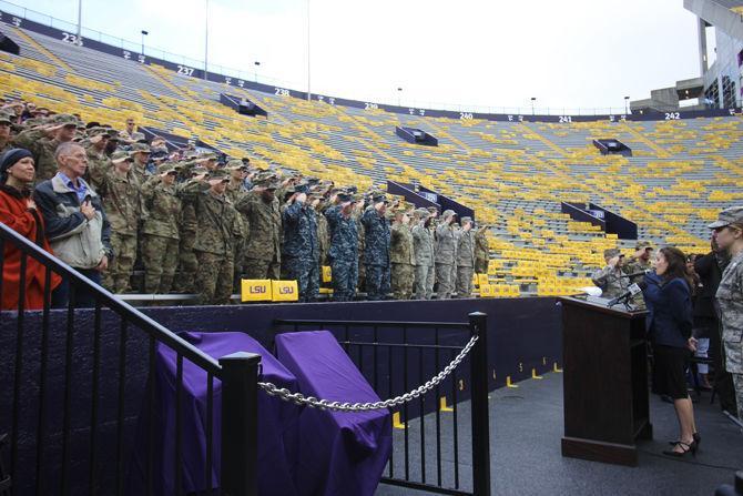 Chair dedicated to prisoners of war, soldiers missing in action unveiled at Tiger Stadium