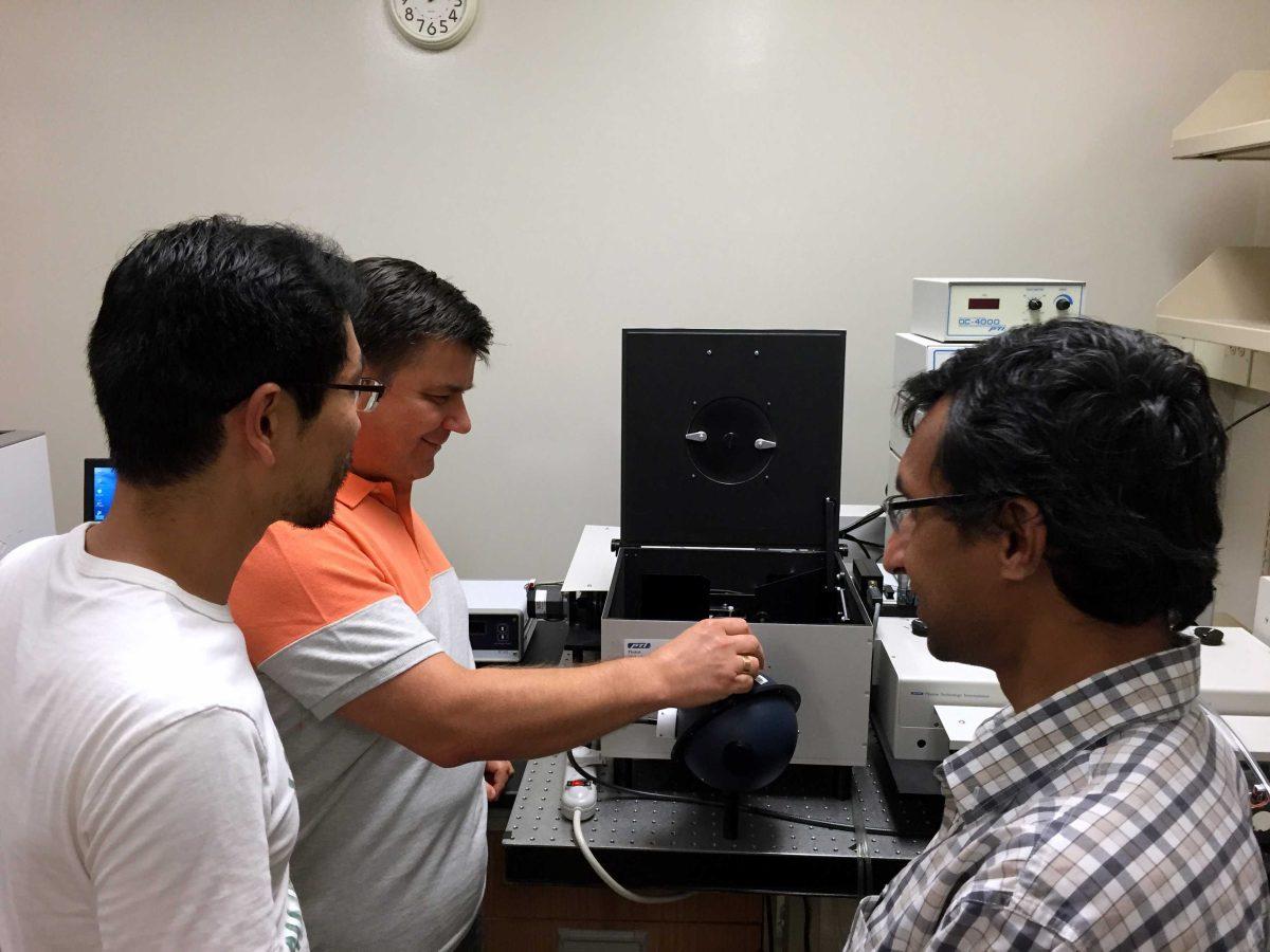 LSU professor Evgueni E. Nesterov and two graduate students, Sang Gil Youm and Sourav Chatterjee, conduct research highlighted by the U.S. Department of Energy.&#160;