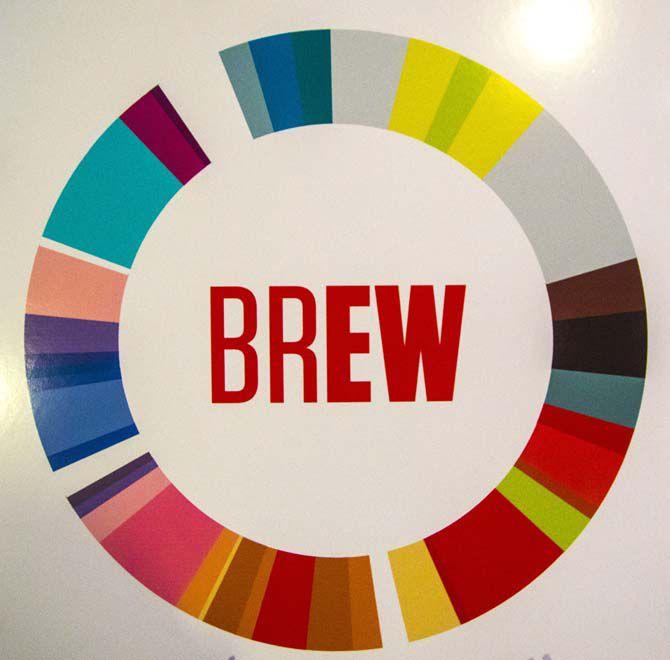 BREW logos were on display throughout the event during the opening night of BREW (Baton Rouge Entrepreneurship Week) on Monday Nov. 14, 2016, at the Louisiana Emerging Technology Center located on LSU campus.