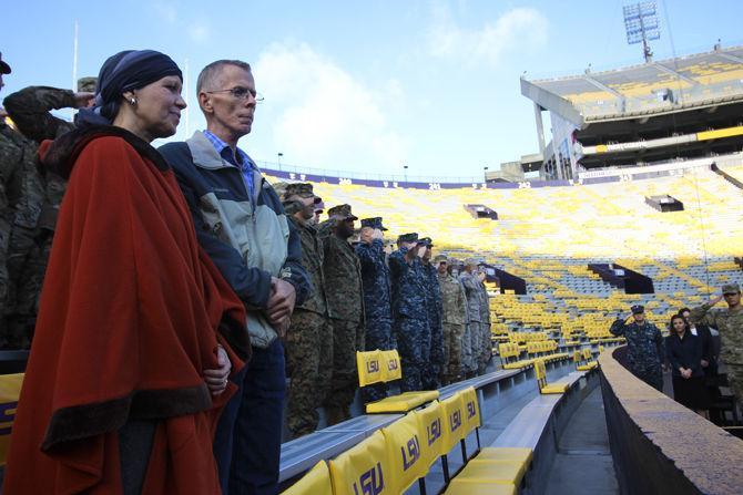 Chair dedicated to prisoners of war, soldiers missing in action unveiled at Tiger Stadium