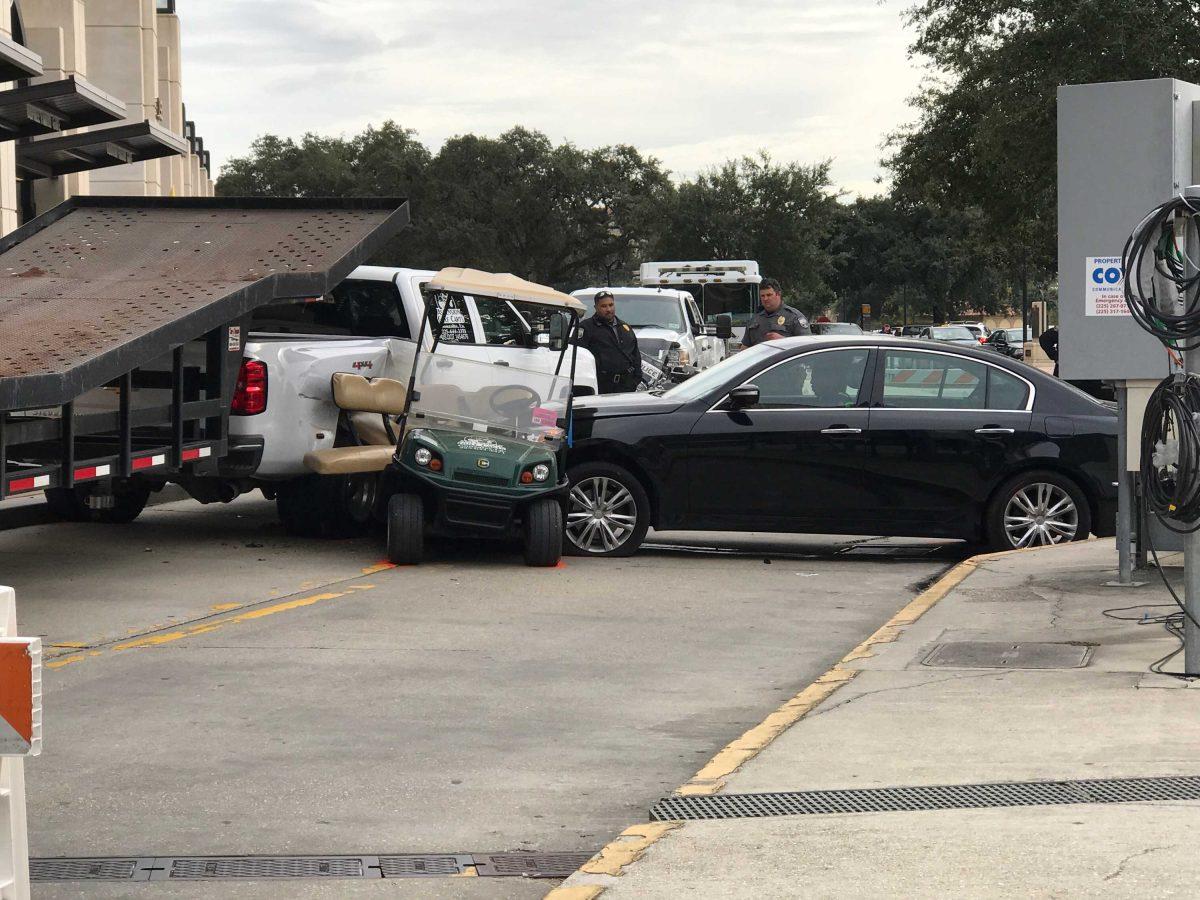 Two LSU Football Operations Students Workers were struck by a car and rushed to the hospital