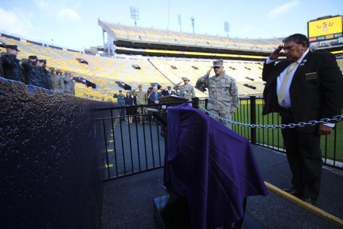 Chair dedicated to prisoners of war, soldiers missing in action unveiled at Tiger Stadium