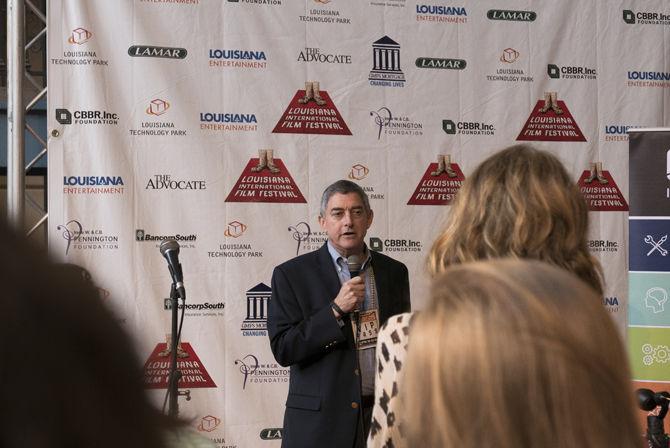 Commissioner of Administration Jay Dardenne speaks about the film industry in Louisiana during the final day of the 2017 Louisiana International Film Festival on Sunday, April 23, 2017, at Perkins Rowe in Baton Rouge.