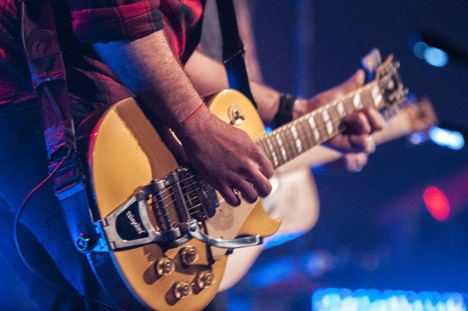 James Young plays guitar during the Eli Young Band performance on Friday, Jan. 12, 2018 at the Varsity Theatre in Baton Rouge.