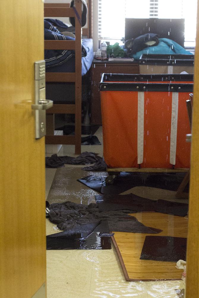 Burst pipe causes flooding in West Hall