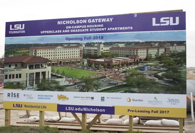 Sign marks the future home of Nicholson Gateway Apartments on Thursday, Jan. 26, 2017.