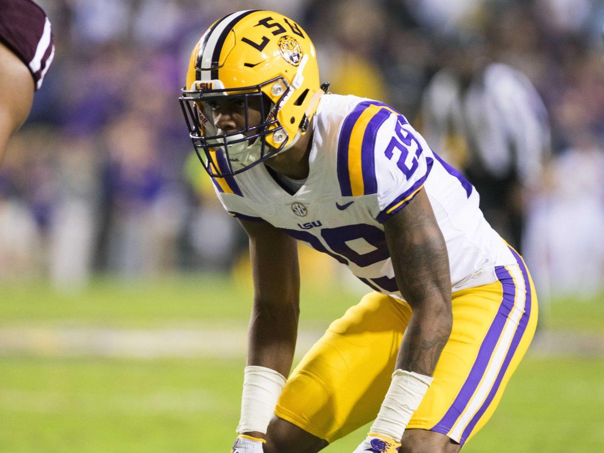 LSU freshman cornerback Andraez Williams (29) prepares to play during the Senior Tribute before the Tigers&#8217; 45-21 victory against Texas A&amp;M on Saturday, Nov. 25, 2017, in Tiger Stadium.