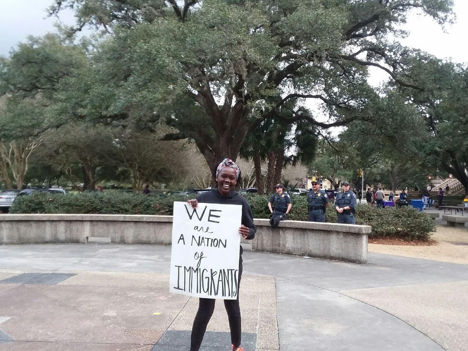 LSU students hold protest for travel ban one year after original protest