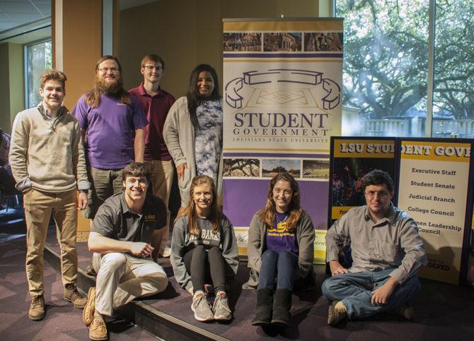 LSU Student Government Senate hands out free donuts and coffee in the Student Union building on Wednesday, Jan. 31, 2018.