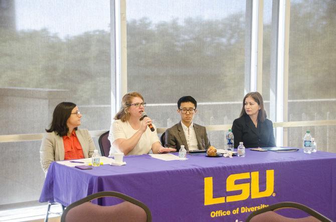 Panelists speak about the climate around sexual assault and harassment for professional women and students at the #MeToo panel on Wednesday, Feb. 21, 2018, in the Atchafalaya Room in the LSU Student Union on LSU campus.