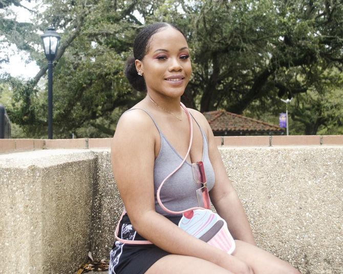 LSU mass communication junior Loreal Johnson, talks about her beauty channel on Youtube on Monday, February 26, 2018, in front of Barnes and Noble on LSU's campus.