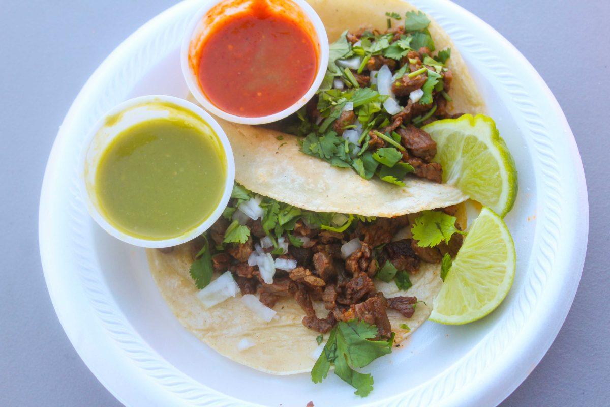 A plate of bistek tacos from Taqueria El Lim&#243;n #2, located off Florida Boulevard.&#160;