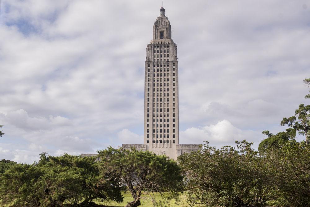 The Louisiana state capitol stands tall on Oct. 2, 2017, in downtown Baton Rouge.