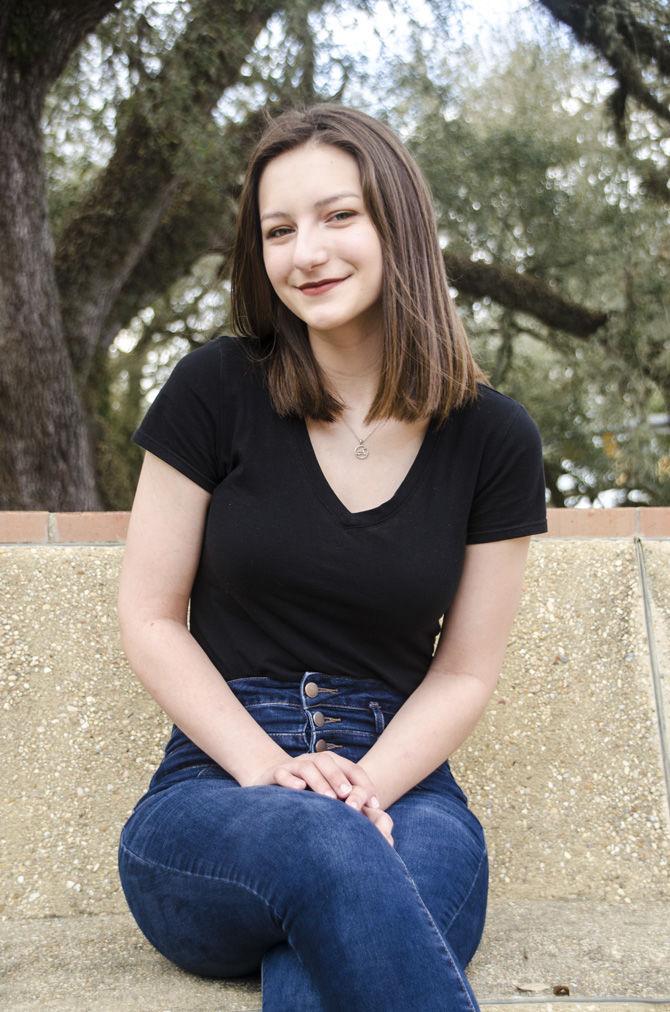 LSU biology junior Justice Smith sits outside of Barnes &amp; Noble on Friday, Feb. 16, 2018, on LSU campus.