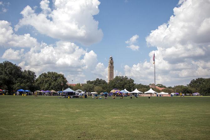 LSU's Parade Ground sits nearly bare on Saturday, Sept. 23, 2017 due to the recent tailgating policies.