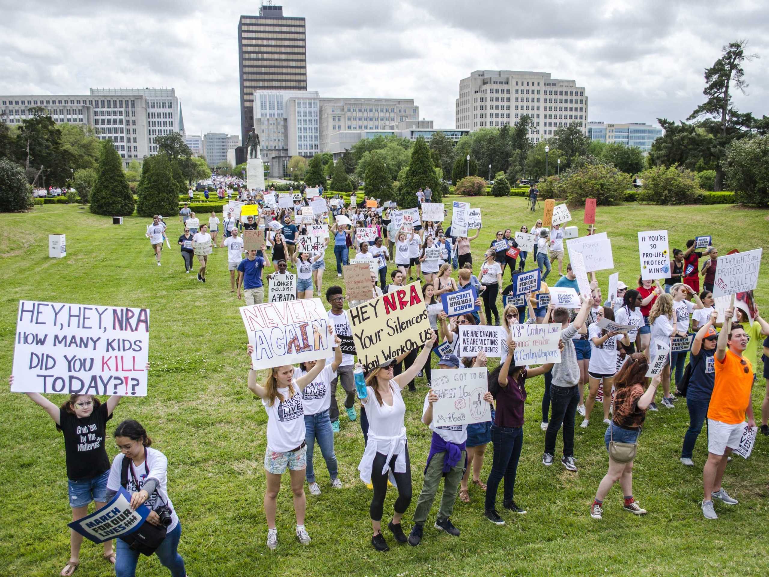 Louisiana high school students participate in 'March For Our Lives' in Baton Rouge, New Orleans