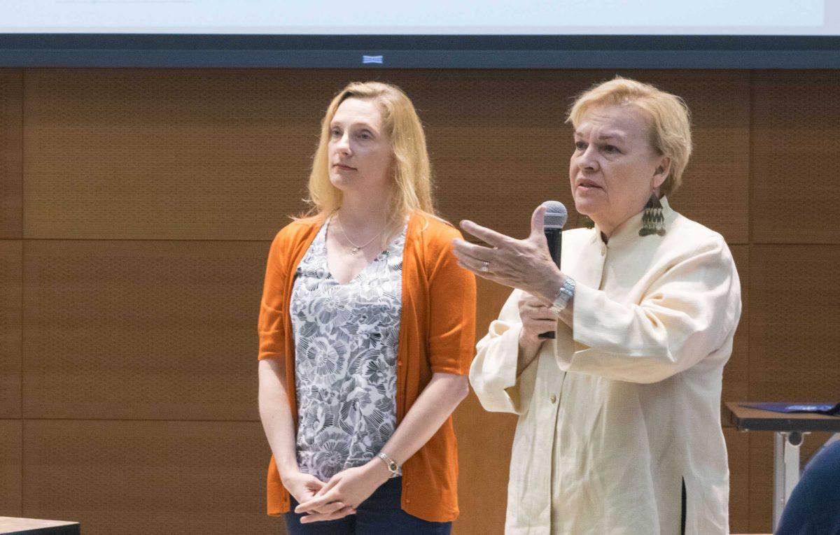 Local co-writers Jessica Schexnayder (left) and Mary Manhein (right) answer questions about their work &#8220;Fragile Grounds: Louisiana&#8217;s Endangered Cemeteries&#8221; in the Main Library at Goodwood in Baton Rouge on Sunday, March 18, 2018.