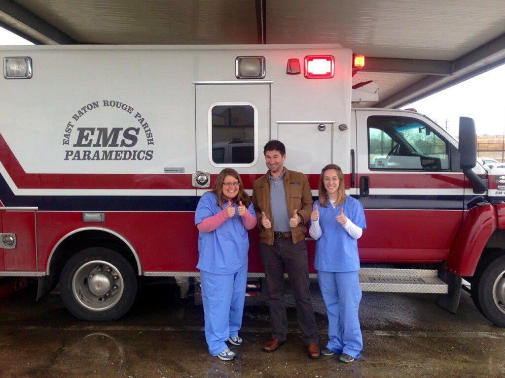 Engineering students Katie Rice, Kirby Nunez and Sarah Landry are part of the College of Engineering's partnership with Baton Rouge EMS.