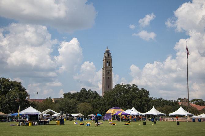 LSU's Parade Ground sits nearly bare on Saturday, Sept. 23, 2017 due to the recent tailgating policies.