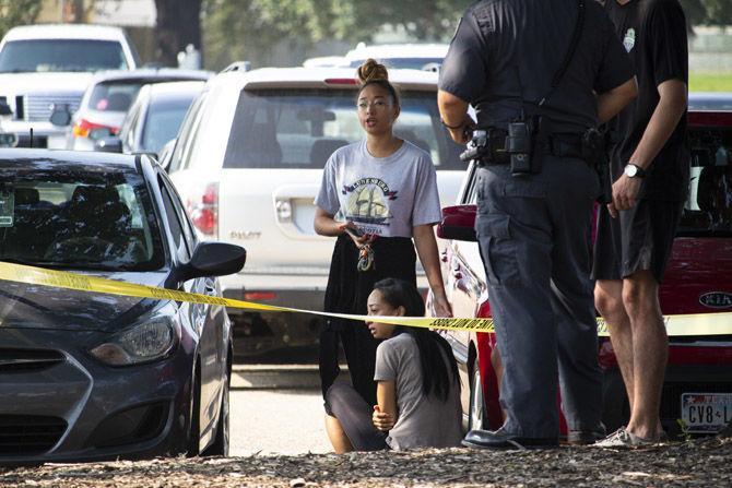 LSU students struck by car pushed onto sidewalk near Nicholson Drive, driver cited