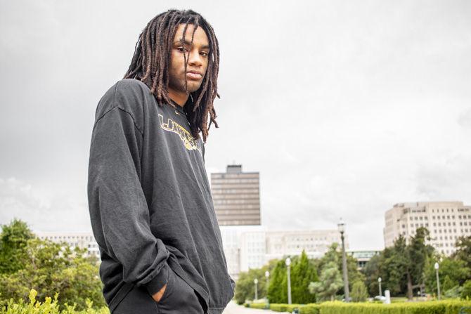 Luhmont talks about his rap career on Sunday, Aug. 20, 2018, at Downtown Baton Rouge.